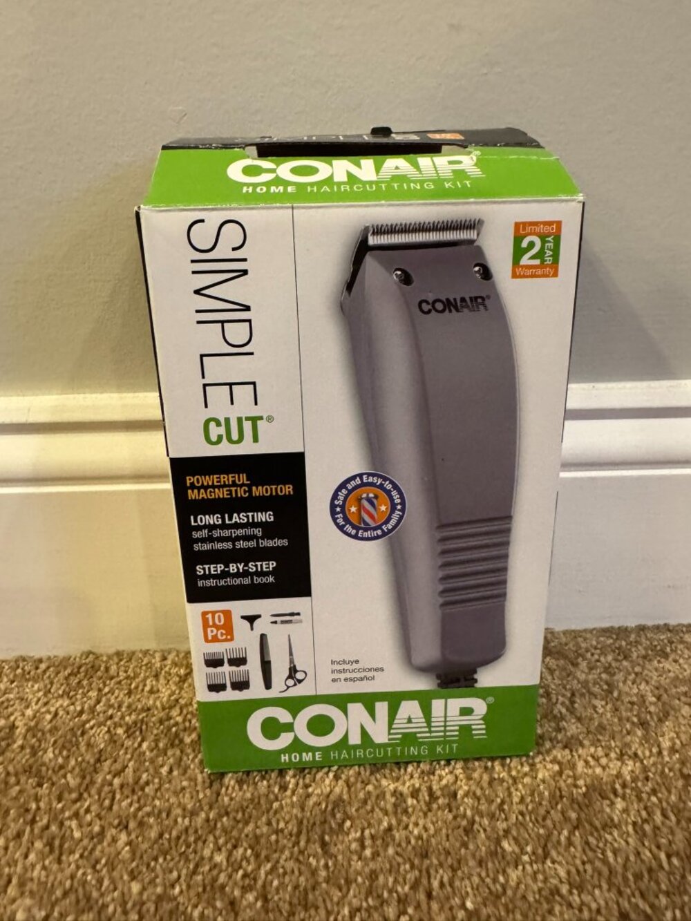 ConairMAN Simple Cut Home Haircutting Kit with 10 Pieces